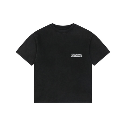 New Black Vintage Logo Graphic T-Shirt, Jersey Knit Short Sleeve Casual Tee