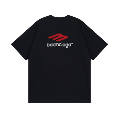 New Black Jersey Knit T-Shirt, Crew Neck Short Sleeve Loose Fit Casual Tee