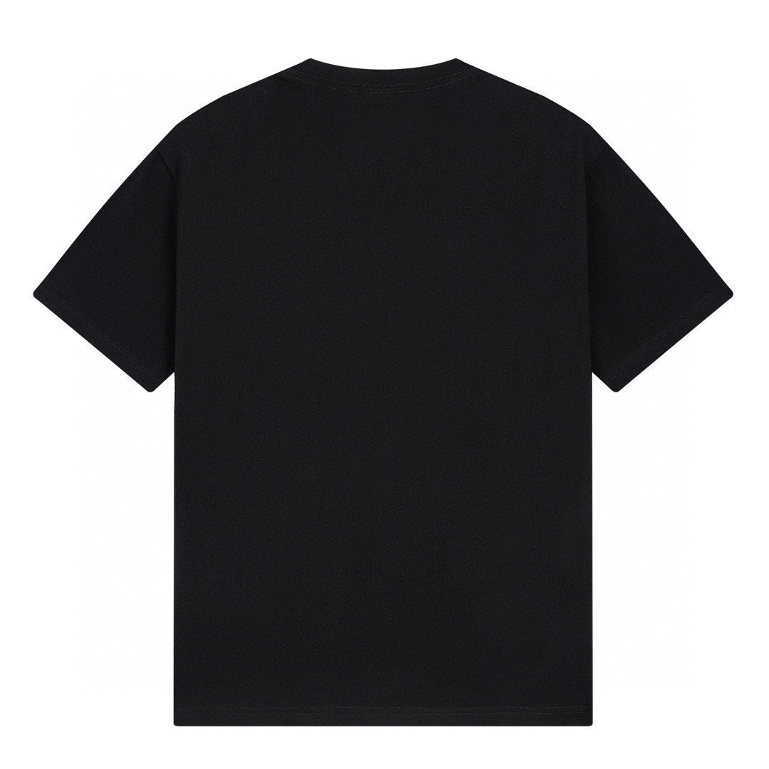 New Black Handwritten Letter Logo Graphic T-Shirt, Crew Neck Short Sleeve Casual Tee