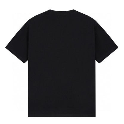 New Black Handwritten Letter Logo Graphic T-Shirt, Crew Neck Short Sleeve Casual Tee