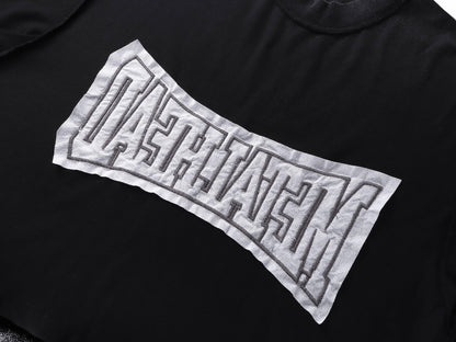 New Black Crew Neck Jersey Knit T-Shirt, Short Sleeve Loose Fit Casual Tee