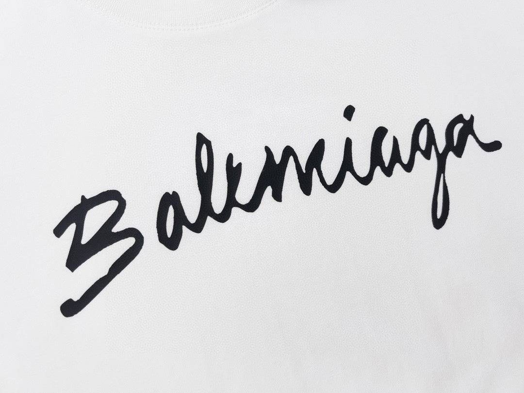 New Black Handwritten Letter Logo Graphic T-Shirt, Crew Neck Short Sleeve Casual Tee