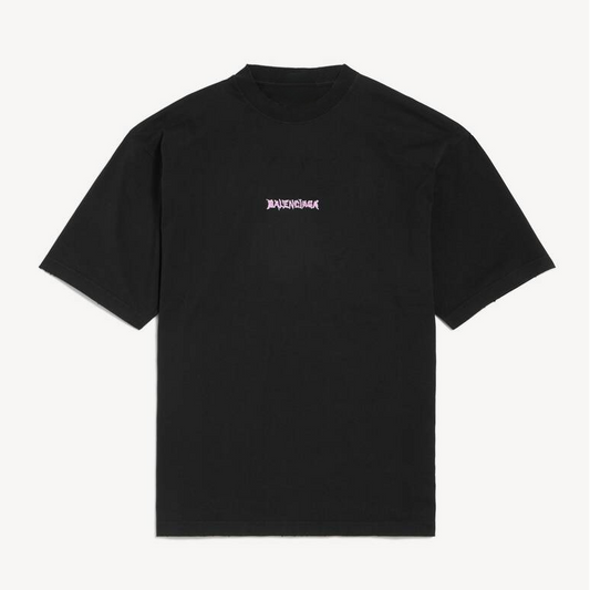 New Band Direct Print Back Medium Fit T-shirt in Black