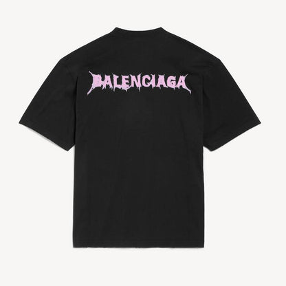 New Band Direct Print Back Medium Fit T-shirt in Black